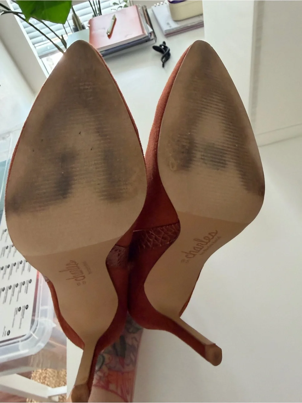 Charles By Charles David Rust Suede Pointed-Toe Stiletto Ankle Boots